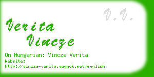 verita vincze business card
